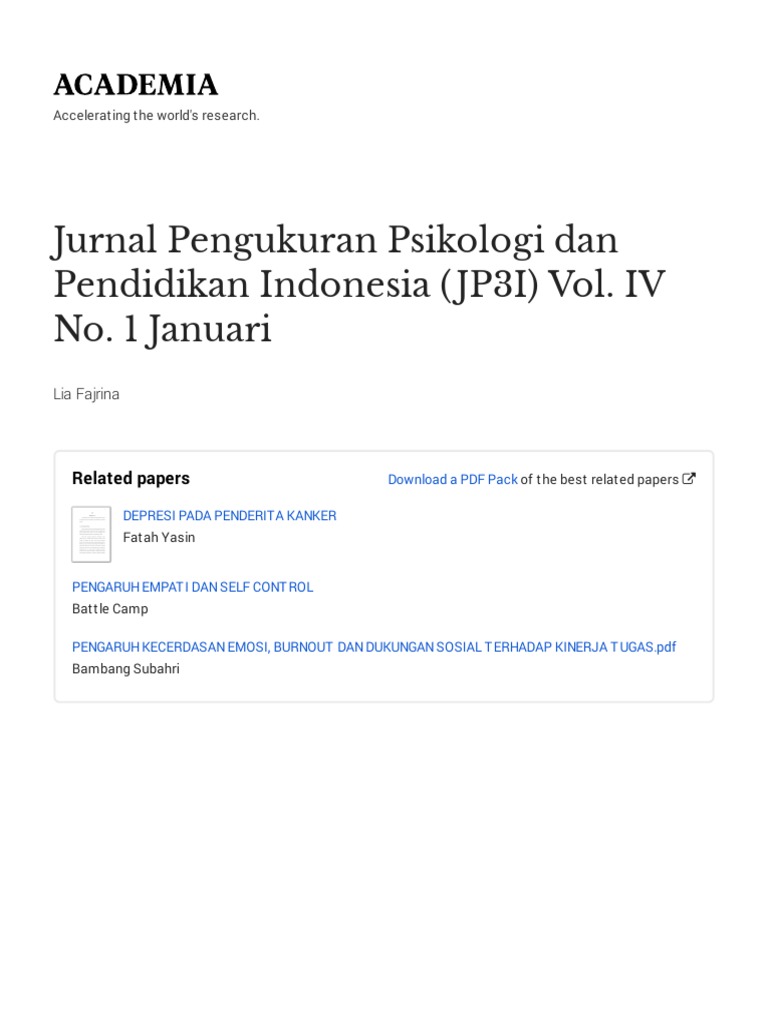 Jurnal Pengukuran Psikologi Dan Pendidikan Indonesia JP3I - Vol. IV-No ...