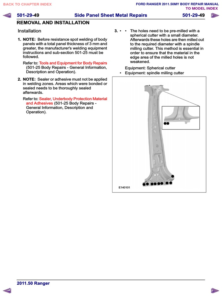 Ford Ranger Body Repair Manual | PDF