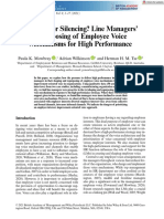 Strategic or Silencing? Line Managers' Repurposing of Employee Voice Mechanisms For High Performance