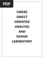 CS8582 Object Oriented Analysis AND Design Laboratory