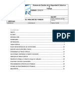 Documento escrito sobre el análisis de tareas críticas para trabajos no rutinarios de la empresa proyecto