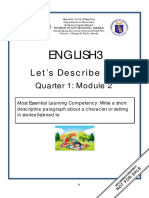 ENGLISH 3 - Q1 - Mod2 - Writing A Short Descriptive