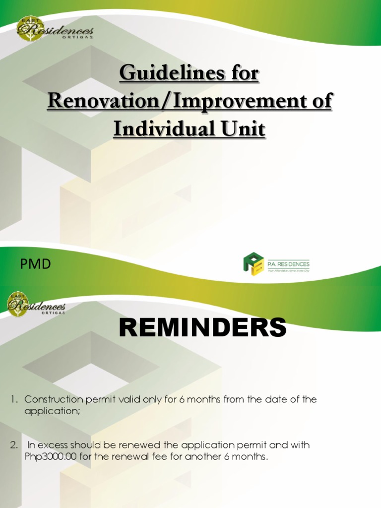 Condo Renovation Guidelines and Rules | PDF | Wall | Condominium
