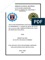 Apliacion de Bioestimulantesfoliares Sobreel Rendimientro y Calidad de Frutos en Var Fuerte