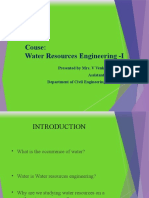 Couse: Water Resources Engineering - I