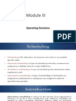 Module III - Operating Decisions: Sequencing Jobs for Optimal Processing Times
