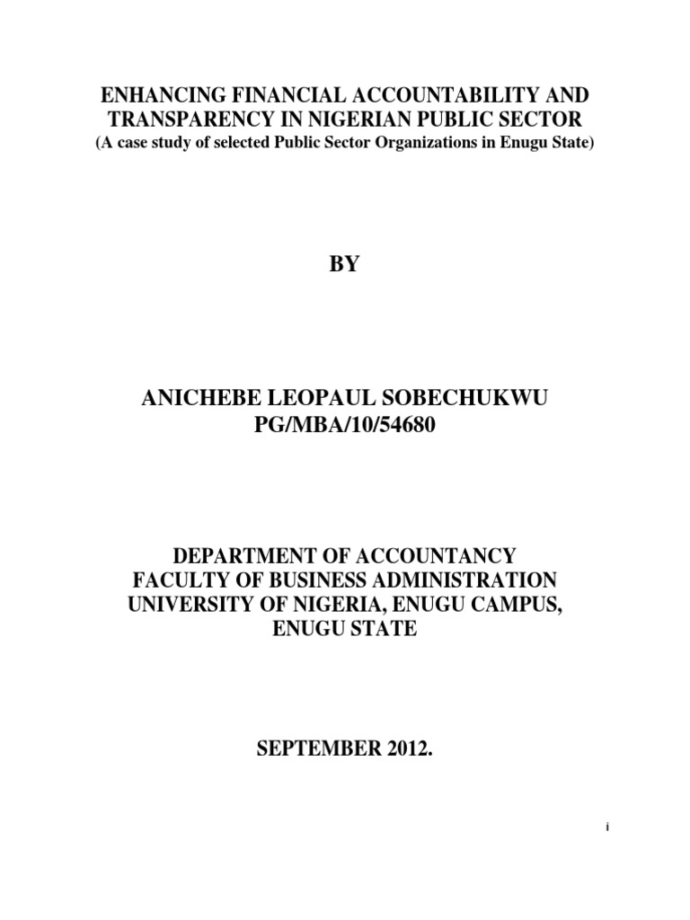 Enhancing Financial Accountability in Nigeria | PDF | Embezzlement | Policy