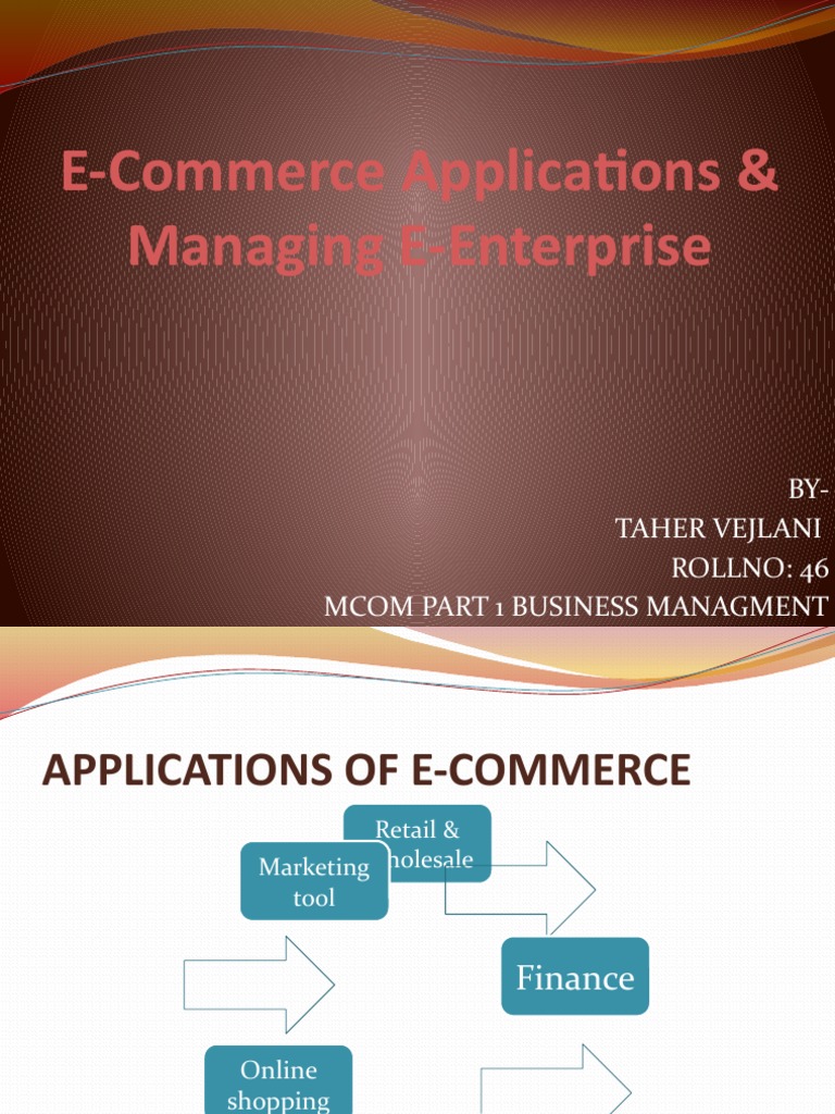 E-Commerce Applications Overview | PDF | E Commerce | Online Shopping