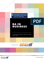 Ba in Ba in Business Business: Columbia University, New York, New York - USA