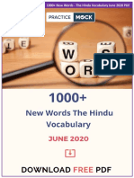 1000+ New Words - The Hindu Vocabulary June 2020 PDF