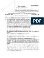 Test Series: April, 2021 Mock Test Paper 2 Final (New) Course: Group - Ii Paper - 7: Direct Tax Laws and International Taxaxtion