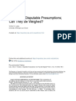 Evidence - Disputable Presumptions Can They Be Weighed?: Victor H. Lane