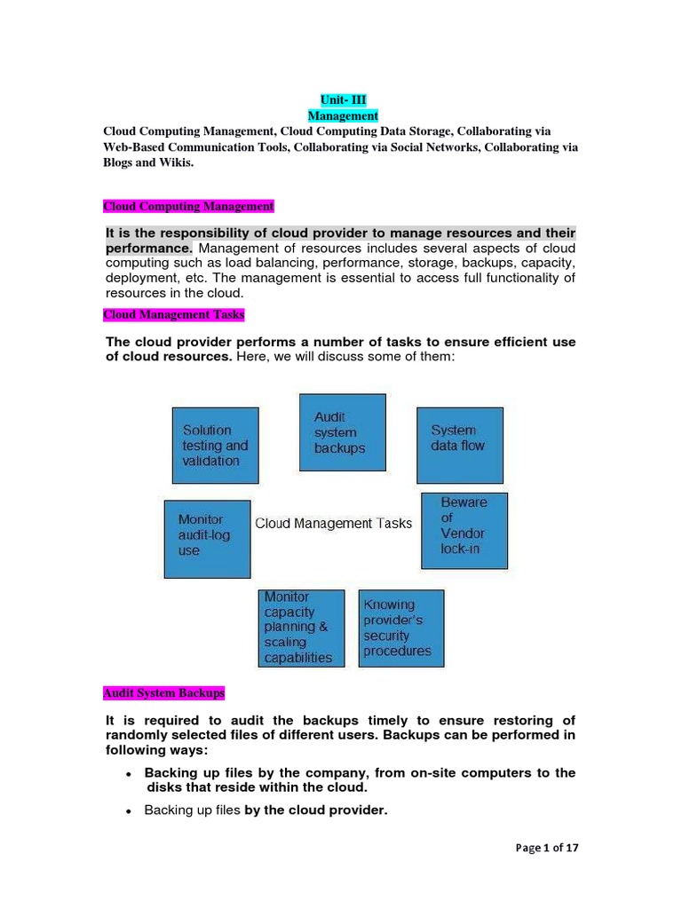 Unit 3 | PDF | Cloud Computing | Computer Data Storage
