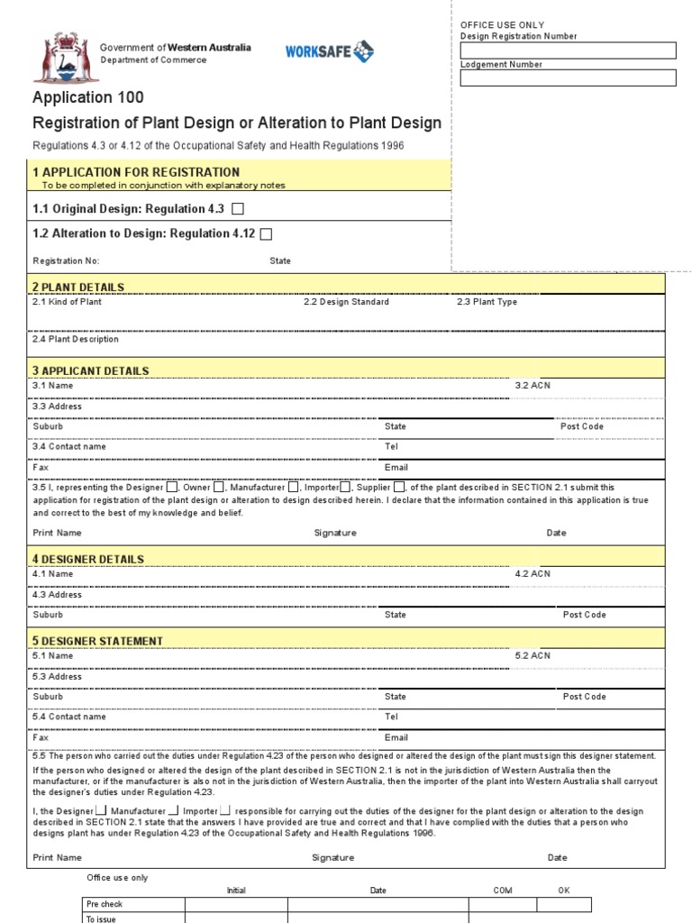 Plant Design Registration Application | PDF | Money Order | Cheque