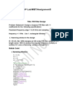 DSP Lab/MBT/Assignment5: Title FIR Filter Design