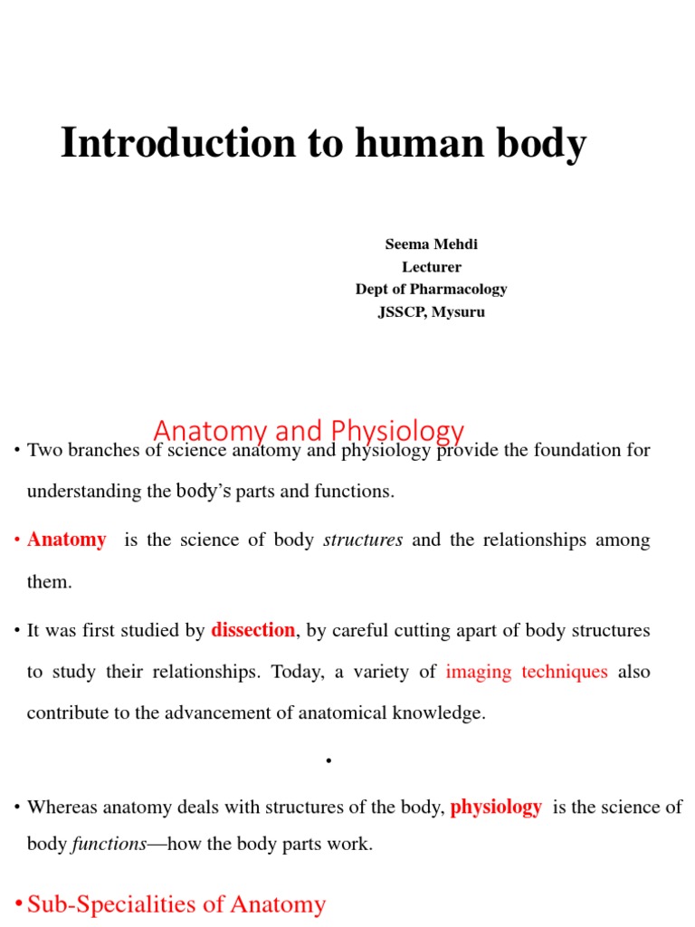 Introduction to Human Anatomy | PDF | Human Body | Anatomy