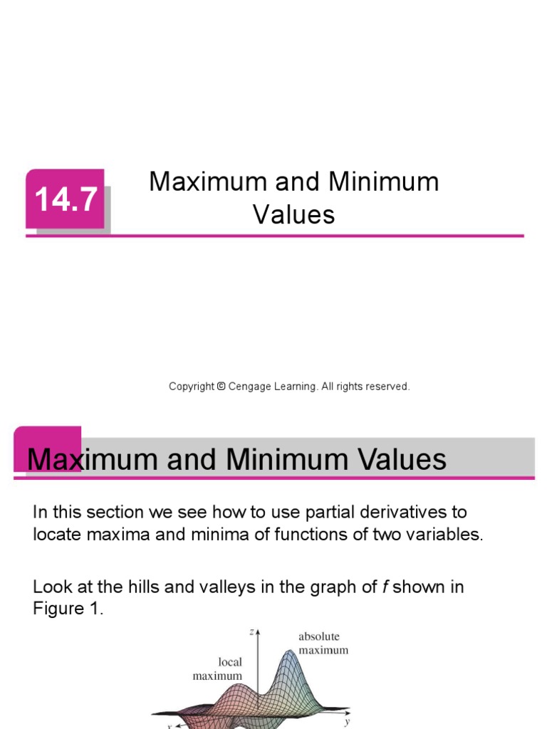 Maximum and Minimum Values | Download Free PDF | Maxima And Minima ...