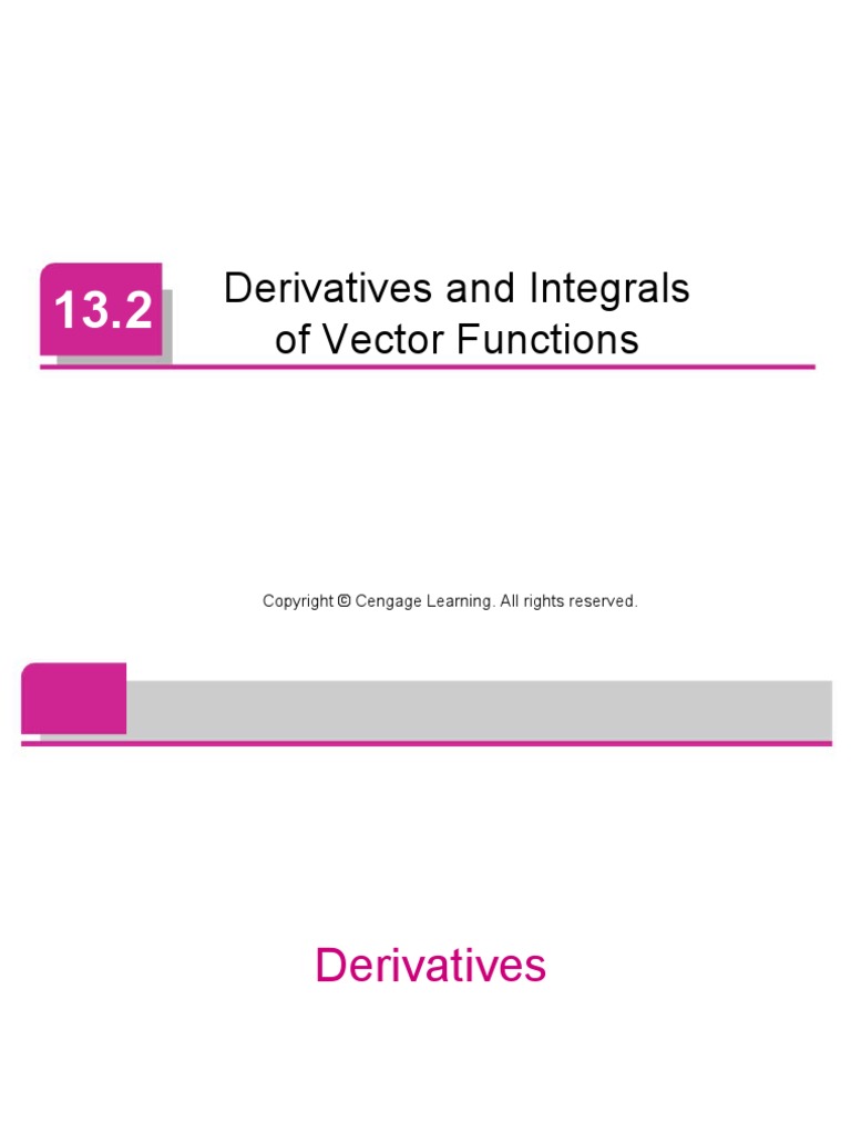 Derivatives and Integrals of Vector Functions PDF Derivative Integral