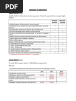 Principles of Deductions: Exercise Drill No. 1