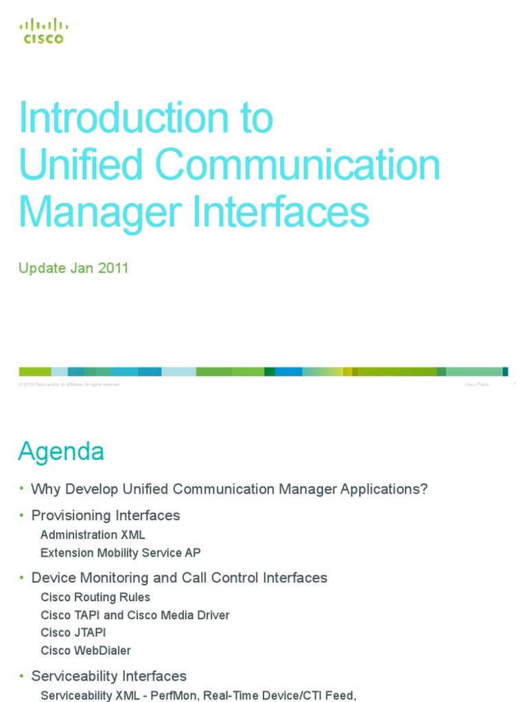 Cisco Unified Communications Manager Interface Introduction Xml Soap