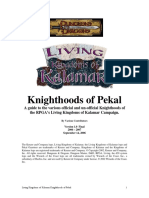 Living Kingdom of Kalamar - Knighthoods of Pekal