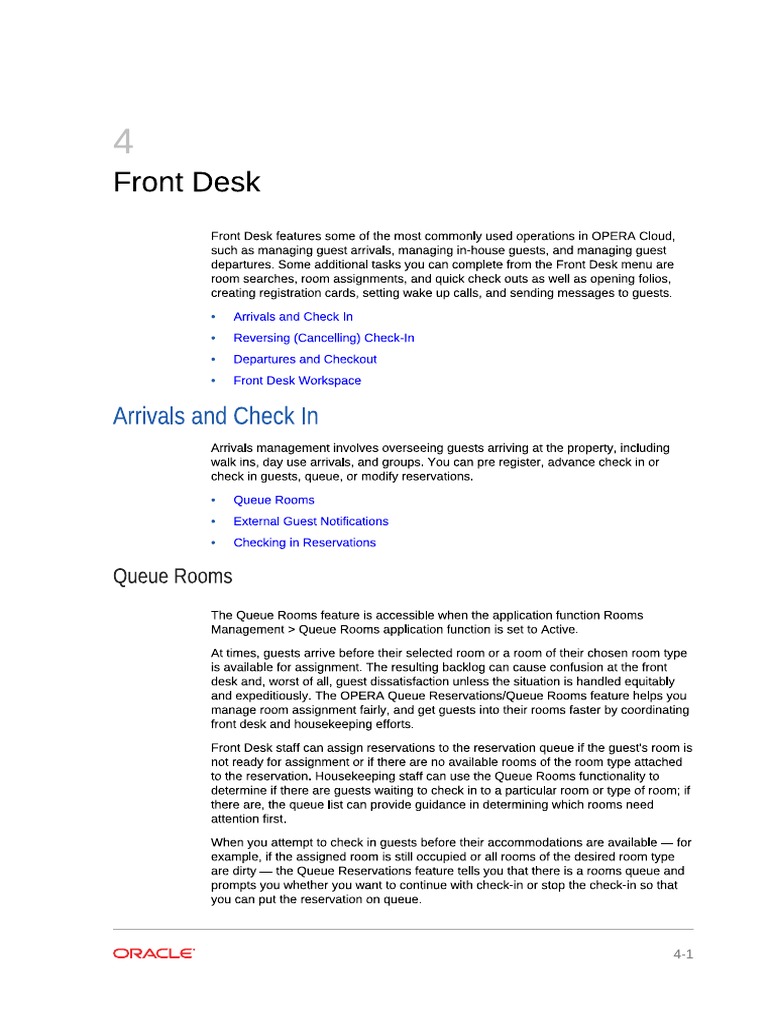 Front Desk | PDF
