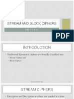 Stream Ciphers and Block Ciphers