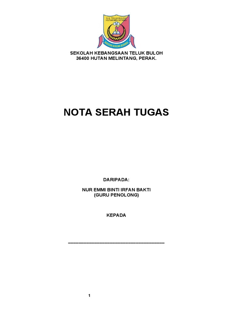 Nota Serah Tugas | PDF