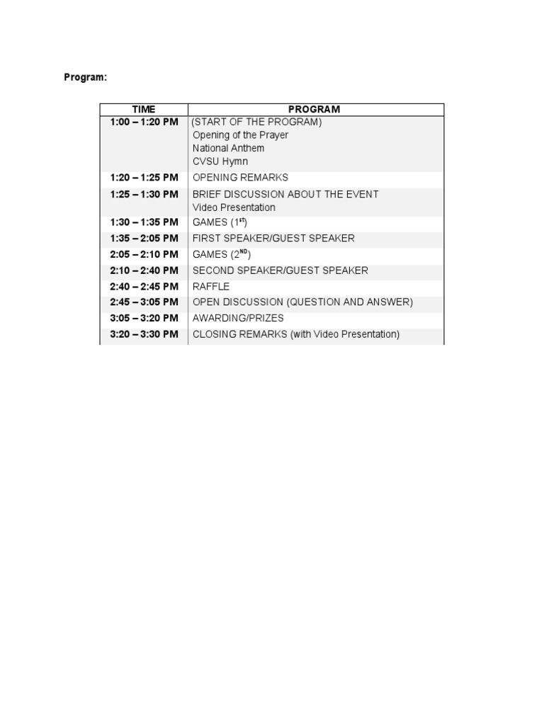Event Program | PDF