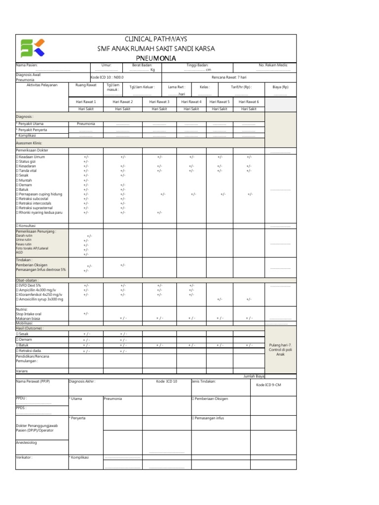 Pathway Pneumonia Anak di RS Sandi Karsa | PDF