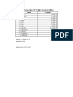 Jadwal Rapat Bulanan SDM