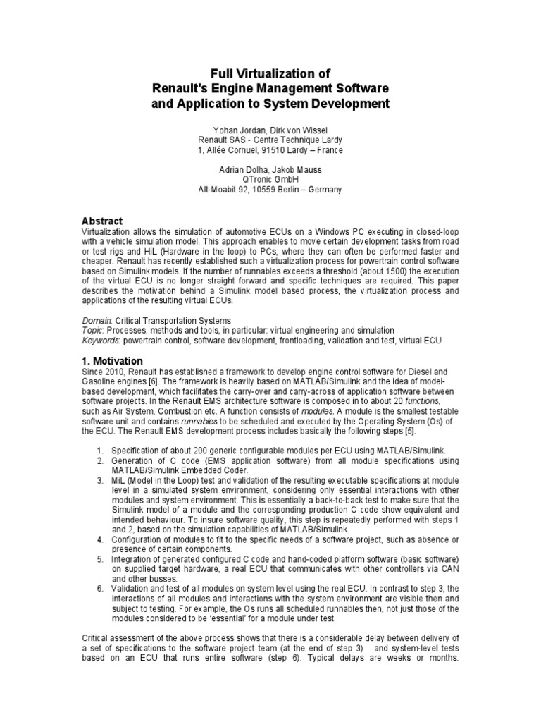 Renault Virtual Ems Pdf Microcontroller Simulation