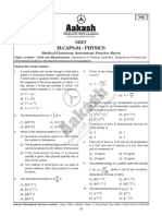 M-Caps-04: Physics: (Medical-Classroom Assessment Practice Sheet)