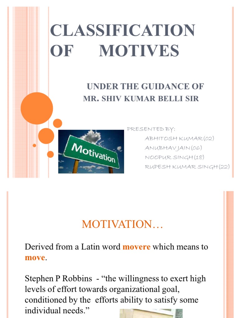 Classification of Motives Curiosity Motivation