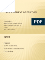 Measurement of Friction': Presented by Shankar - Hegadi-2GI17ME120 Suraj Sobagin-2GI17ME149 Guide Prof.S.P Avadhani