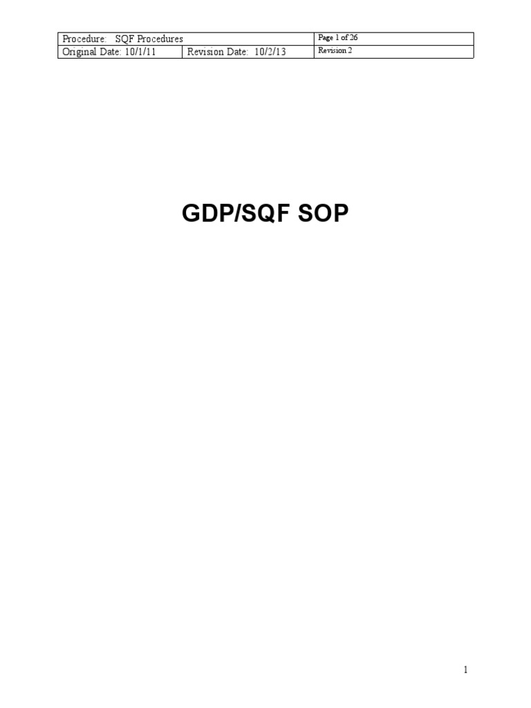 GDP SOP (Rev10 2 13) | PDF | Thermometer | Beef