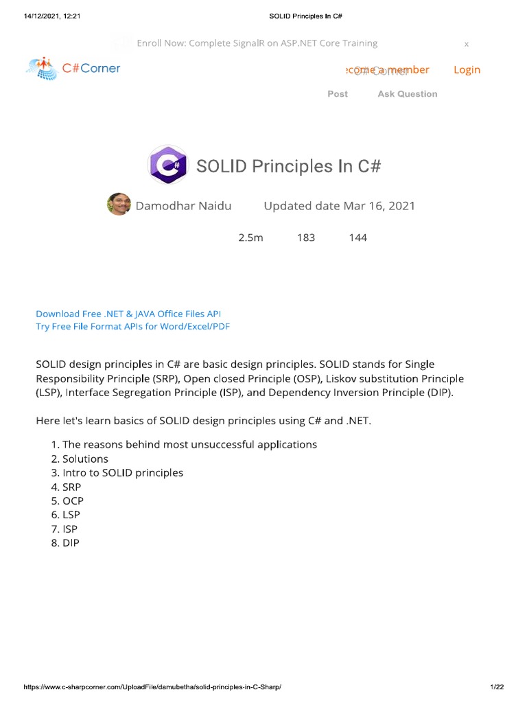 SOLID C# Principles | PDF