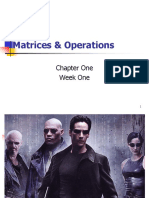 Matrices & Operations: Chapter One Week One