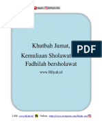 Khutbah Jumat, Kemuliaan Sholawat Dan Fadhilah Bersholawat