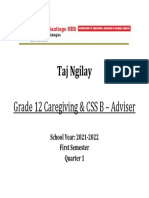 Taj Ngilay: Grade 12 Caregiving & CSS B - Adviser