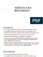 Reserves and Provisions