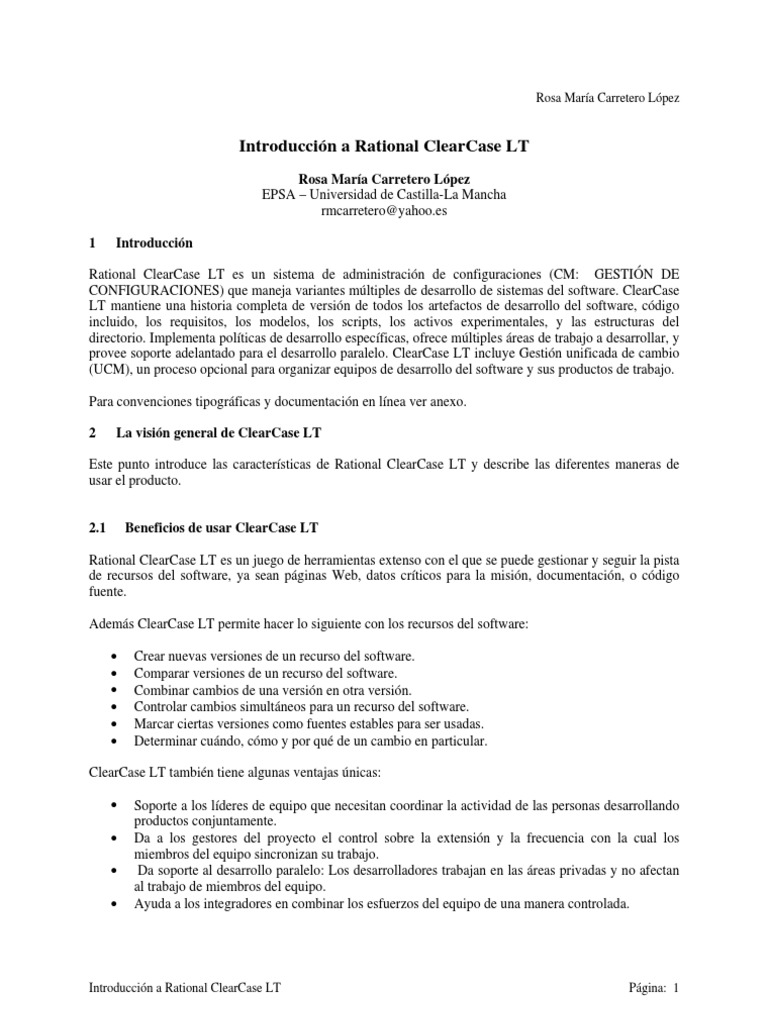 Guía de Rational ClearCase LT | PDF | Archivo de computadora | Software
