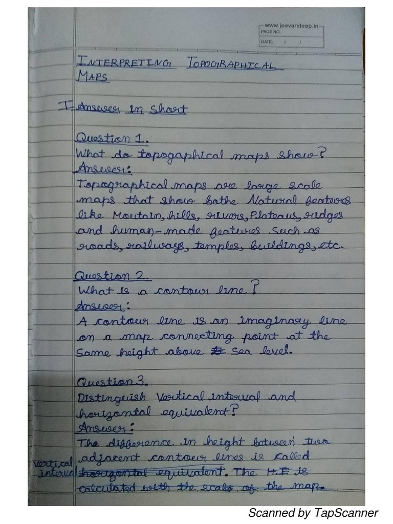 Voyage Class 8 Interpreting Topographical Maps PDF