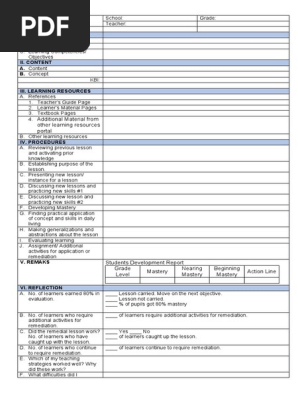 Sample Format - Daily Lesson Plan (adapted from DepEd)