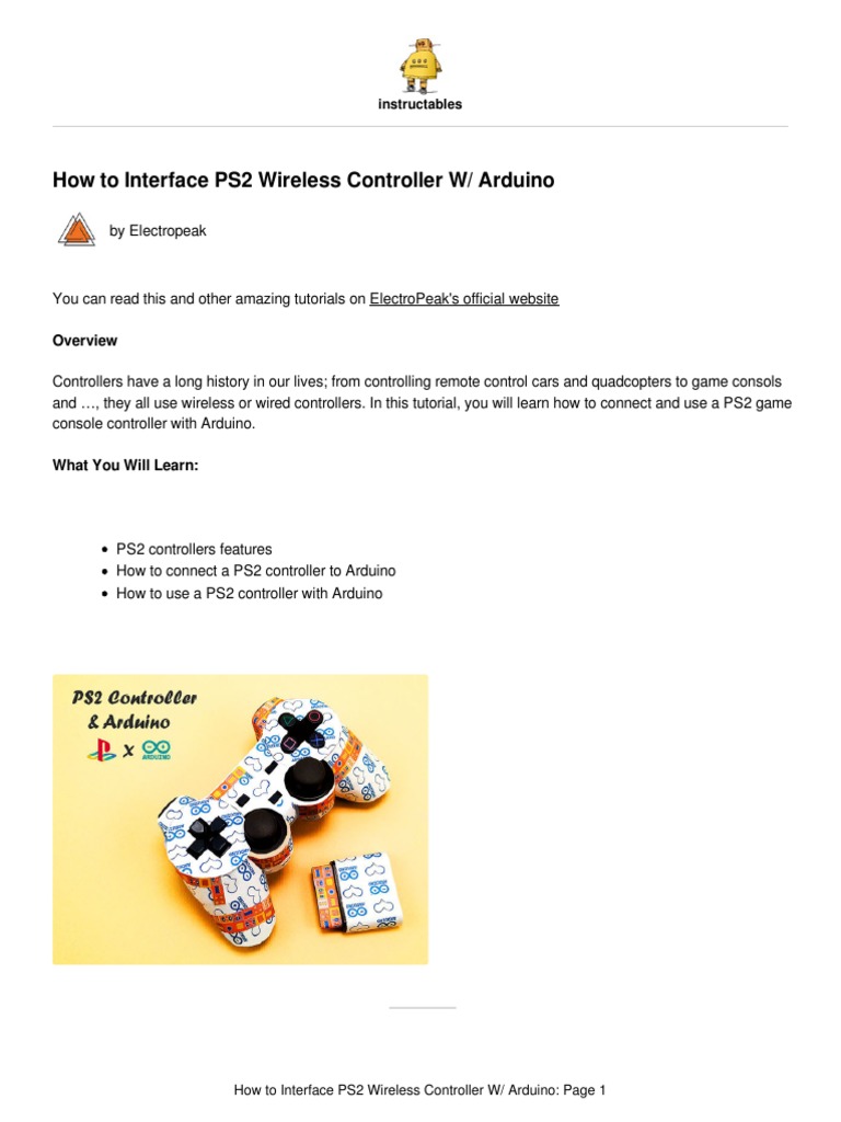 How To Interface PS2 Wireless Controller W Arduino | PDF | Computing ...