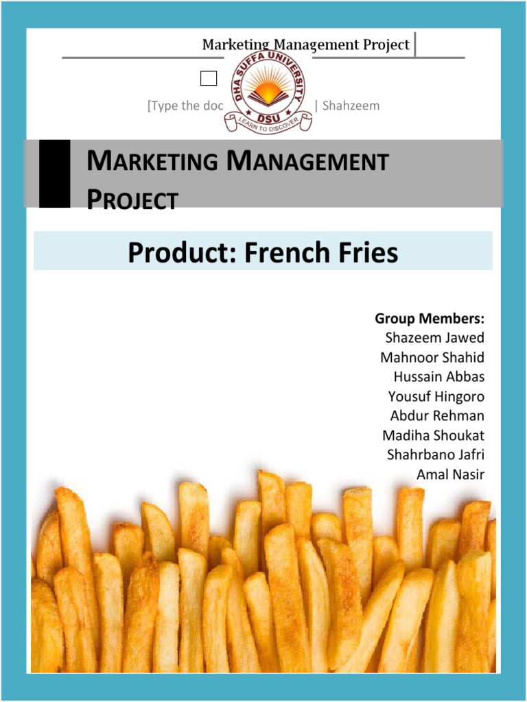French Fries Marketing Management Plan | PDF | Fast Food Restaurants ...