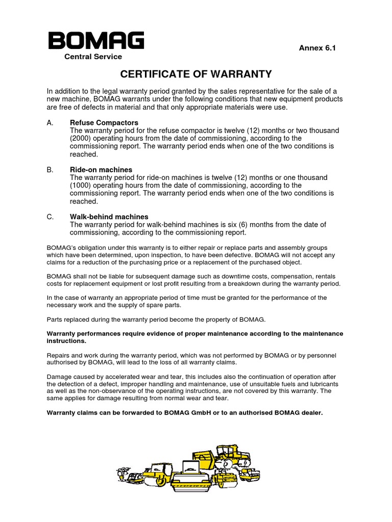 Annex 6 1 Certificate of Warranty PDF Common Law Private Law