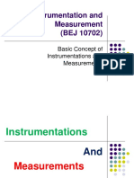 Instrumentation and Measurement (BEJ 10702) : Basic Concept of Instrumentations and Measurements