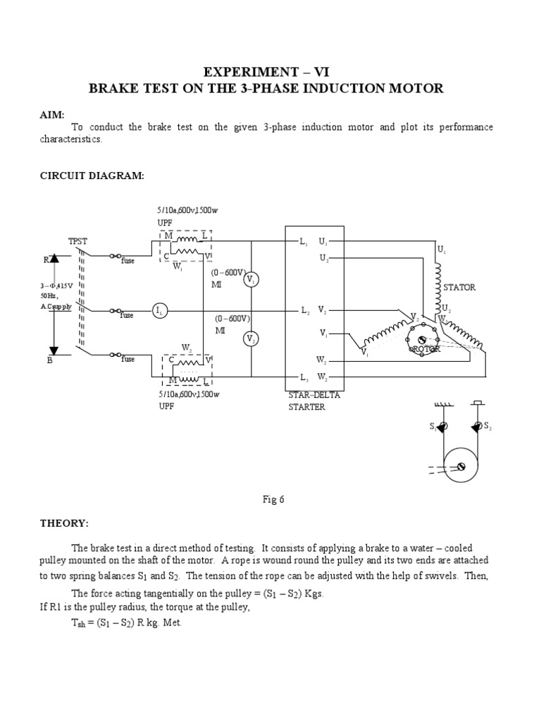 Brake Test on the 3Phase Induction Motor Electric Motor Electrical