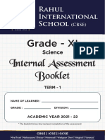 Grade 11 - Science Internal Assessment Booklet